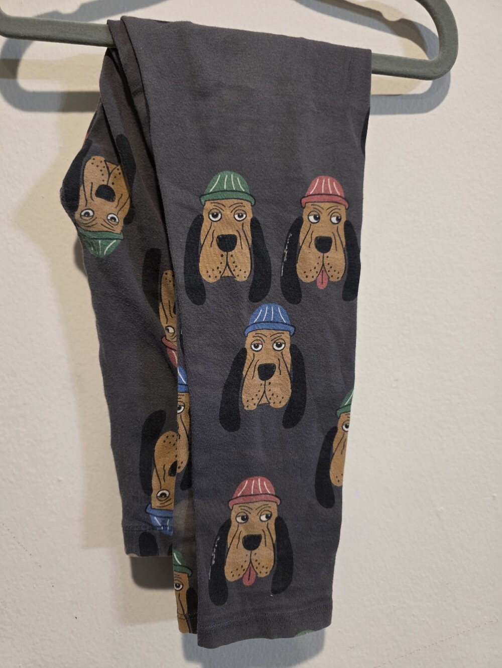 Mini Rodini Organic Cotton Basset Hound Dog with Beanies Leggings | Size 5-7Y